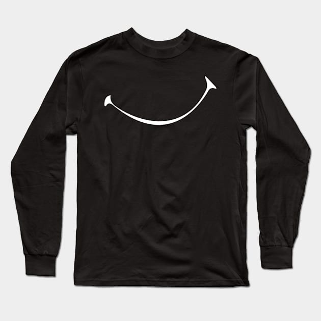 Smile Happy Face Expressive Simple Design Long Sleeve T-Shirt by ChehStore
